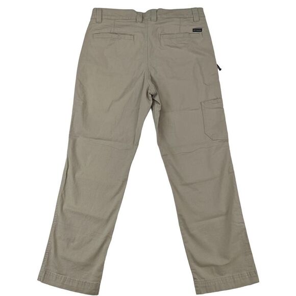 New Columbia Men US34 Beige Pants Regular Fit Straight Lightweight Slash Pockets - Picture 5 of 8
